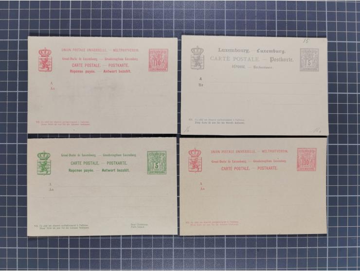 1874/1900, Sammlung von 41 meist verschiedenen Ganzsachenkarten, überwiegend ungebraucht, dabei auch 13 komplette Antwortkart