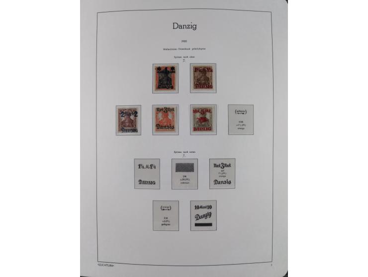 1920/39, meist postfrische Sammlungen Danzig inkl. Porto und Port Gdansk mit u.a. Mi.-Nr. P. I/I postfrisch (FB Soecknick BPP