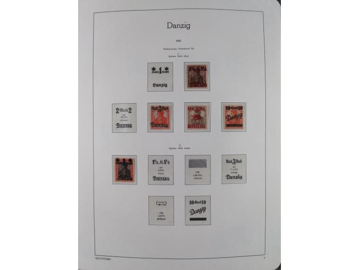 1920/39, meist postfrische Sammlungen Danzig inkl. Porto und Port Gdansk mit u.a. Mi.-Nr. P. I/I postfrisch (FB Soecknick BPP