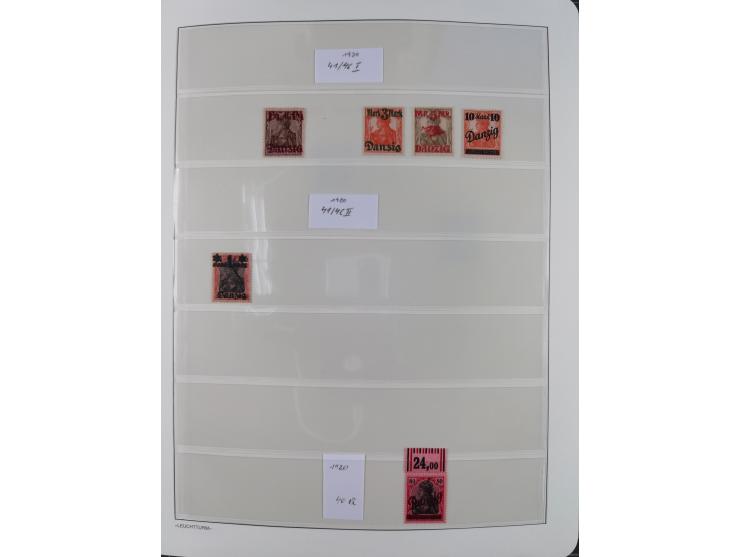 1920/39, meist postfrische Sammlungen Danzig inkl. Porto und Port Gdansk mit u.a. Mi.-Nr. P. I/I postfrisch (FB Soecknick BPP