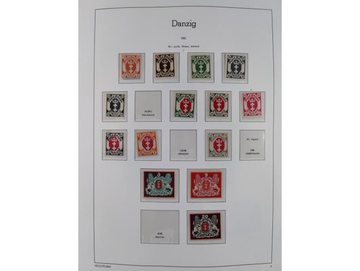 1920/39, meist postfrische Sammlungen Danzig inkl. Porto und Port Gdansk mit u.a. Mi.-Nr. P. I/I postfrisch (FB Soecknick BPP