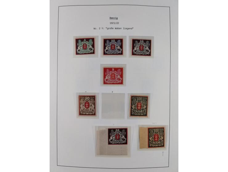 1920/39, meist postfrische Sammlungen Danzig inkl. Porto und Port Gdansk mit u.a. Mi.-Nr. P. I/I postfrisch (FB Soecknick BPP