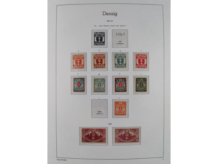 1920/39, meist postfrische Sammlungen Danzig inkl. Porto und Port Gdansk mit u.a. Mi.-Nr. P. I/I postfrisch (FB Soecknick BPP