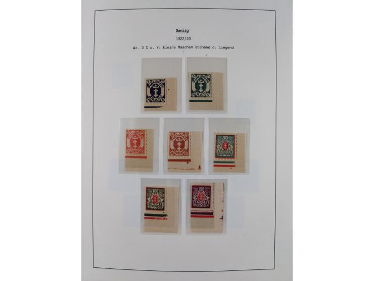 1920/39, meist postfrische Sammlungen Danzig inkl. Porto und Port Gdansk mit u.a. Mi.-Nr. P. I/I postfrisch (FB Soecknick BPP