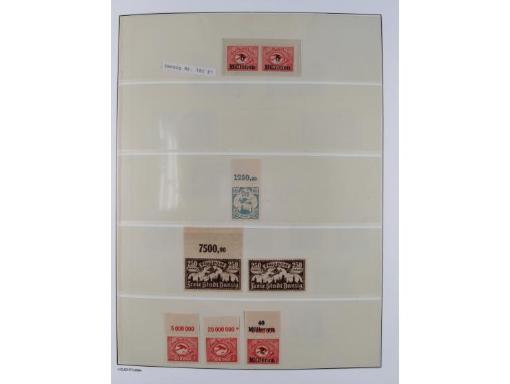 1920/39, meist postfrische Sammlungen Danzig inkl. Porto und Port Gdansk mit u.a. Mi.-Nr. P. I/I postfrisch (FB Soecknick BPP