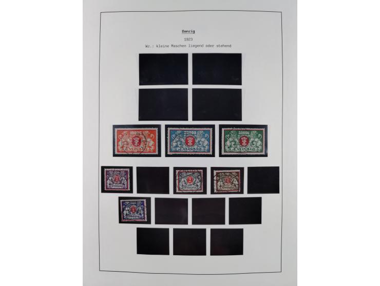 1920/39, meist postfrische Sammlungen Danzig inkl. Porto und Port Gdansk mit u.a. Mi.-Nr. P. I/I postfrisch (FB Soecknick BPP