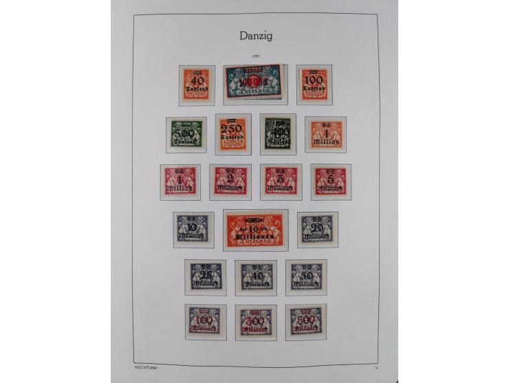1920/39, meist postfrische Sammlungen Danzig inkl. Porto und Port Gdansk mit u.a. Mi.-Nr. P. I/I postfrisch (FB Soecknick BPP