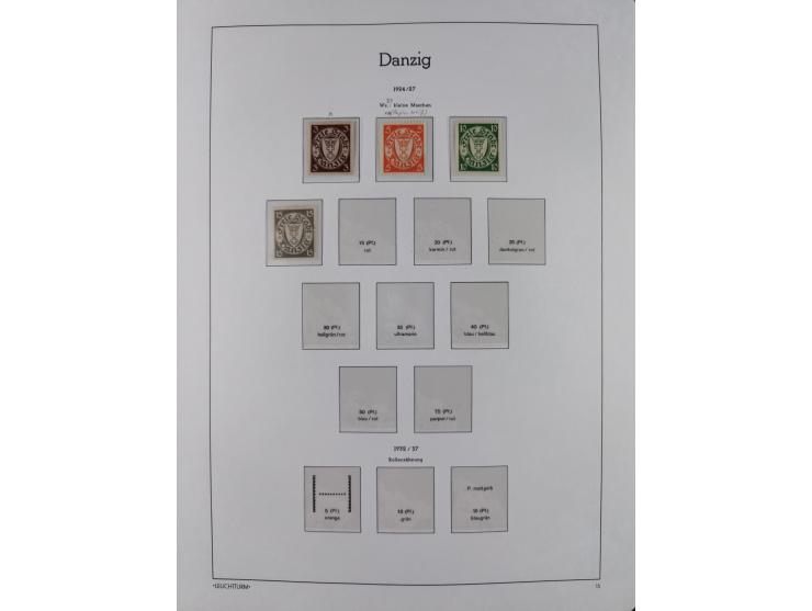 1920/39, meist postfrische Sammlungen Danzig inkl. Porto und Port Gdansk mit u.a. Mi.-Nr. P. I/I postfrisch (FB Soecknick BPP