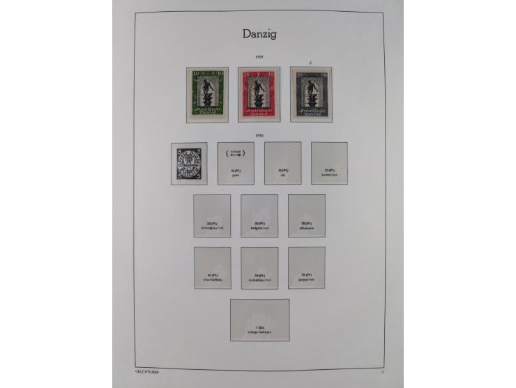 1920/39, meist postfrische Sammlungen Danzig inkl. Porto und Port Gdansk mit u.a. Mi.-Nr. P. I/I postfrisch (FB Soecknick BPP
