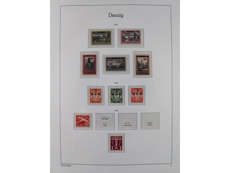1920/39, meist postfrische Sammlungen Danzig inkl. Porto und Port Gdansk mit u.a. Mi.-Nr. P. I/I postfrisch (FB Soecknick BPP