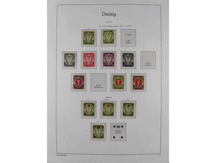 1920/39, meist postfrische Sammlungen Danzig inkl. Porto und Port Gdansk mit u.a. Mi.-Nr. P. I/I postfrisch (FB Soecknick BPP