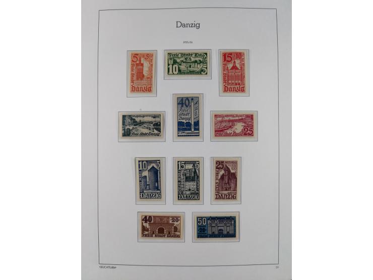 1920/39, meist postfrische Sammlungen Danzig inkl. Porto und Port Gdansk mit u.a. Mi.-Nr. P. I/I postfrisch (FB Soecknick BPP