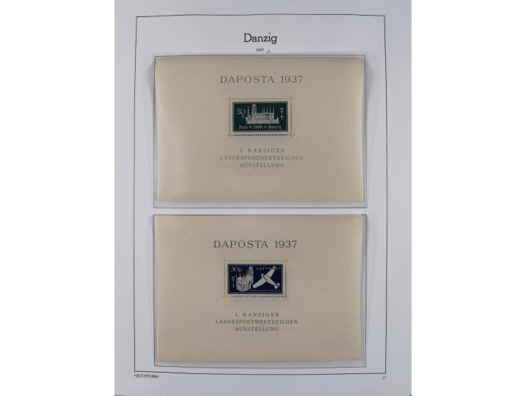 1920/39, meist postfrische Sammlungen Danzig inkl. Porto und Port Gdansk mit u.a. Mi.-Nr. P. I/I postfrisch (FB Soecknick BPP