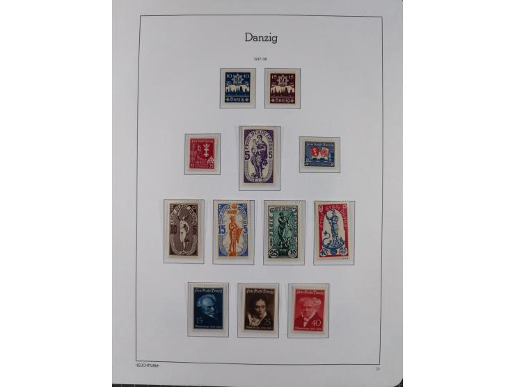 1920/39, meist postfrische Sammlungen Danzig inkl. Porto und Port Gdansk mit u.a. Mi.-Nr. P. I/I postfrisch (FB Soecknick BPP