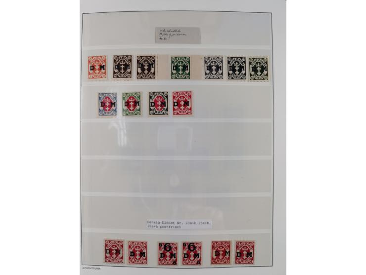 1920/39, meist postfrische Sammlungen Danzig inkl. Porto und Port Gdansk mit u.a. Mi.-Nr. P. I/I postfrisch (FB Soecknick BPP