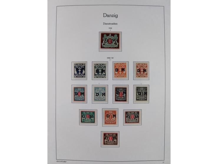 1920/39, meist postfrische Sammlungen Danzig inkl. Porto und Port Gdansk mit u.a. Mi.-Nr. P. I/I postfrisch (FB Soecknick BPP