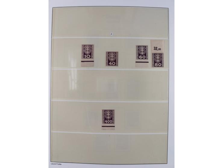 1920/39, meist postfrische Sammlungen Danzig inkl. Porto und Port Gdansk mit u.a. Mi.-Nr. P. I/I postfrisch (FB Soecknick BPP