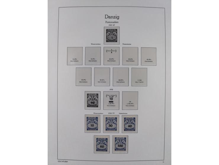 1920/39, meist postfrische Sammlungen Danzig inkl. Porto und Port Gdansk mit u.a. Mi.-Nr. P. I/I postfrisch (FB Soecknick BPP