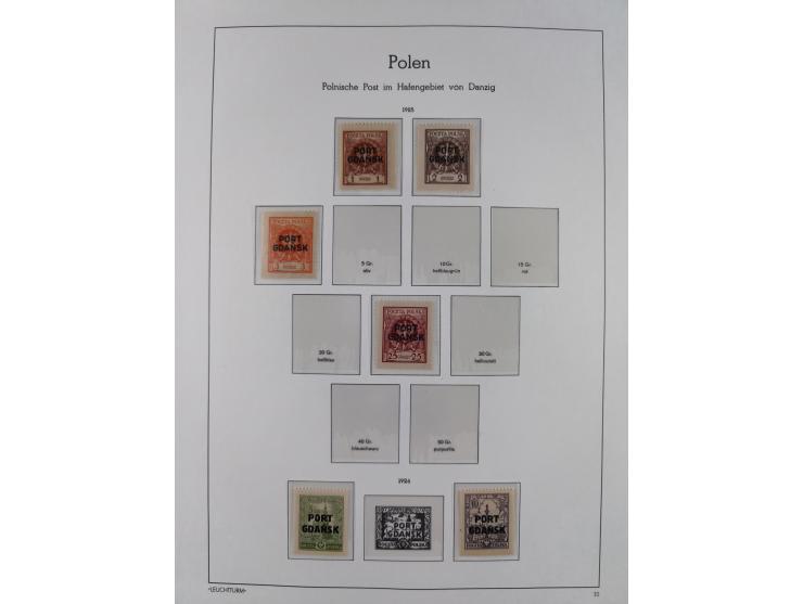 1920/39, meist postfrische Sammlungen Danzig inkl. Porto und Port Gdansk mit u.a. Mi.-Nr. P. I/I postfrisch (FB Soecknick BPP