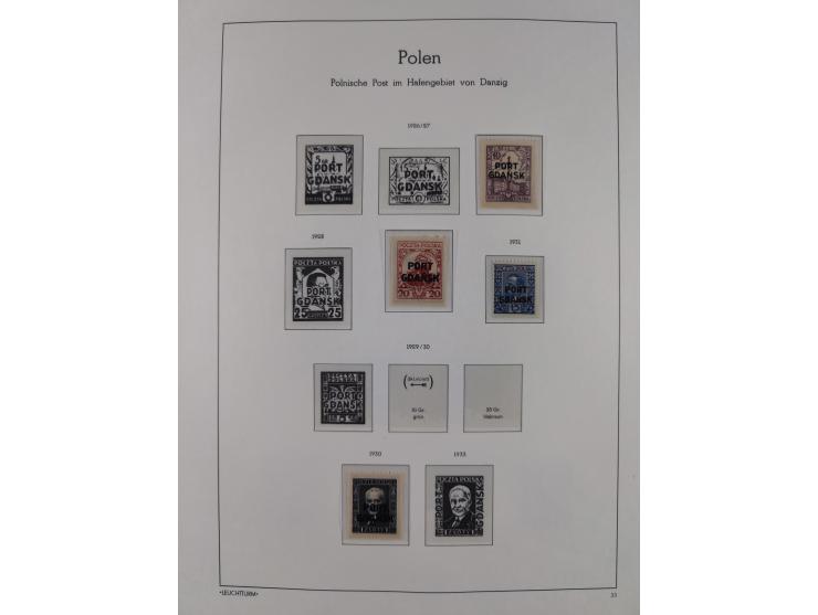 1920/39, meist postfrische Sammlungen Danzig inkl. Porto und Port Gdansk mit u.a. Mi.-Nr. P. I/I postfrisch (FB Soecknick BPP