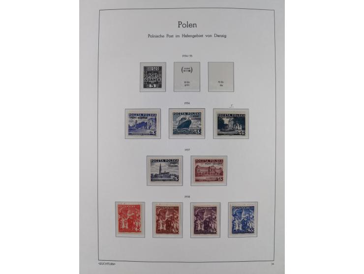 1920/39, meist postfrische Sammlungen Danzig inkl. Porto und Port Gdansk mit u.a. Mi.-Nr. P. I/I postfrisch (FB Soecknick BPP