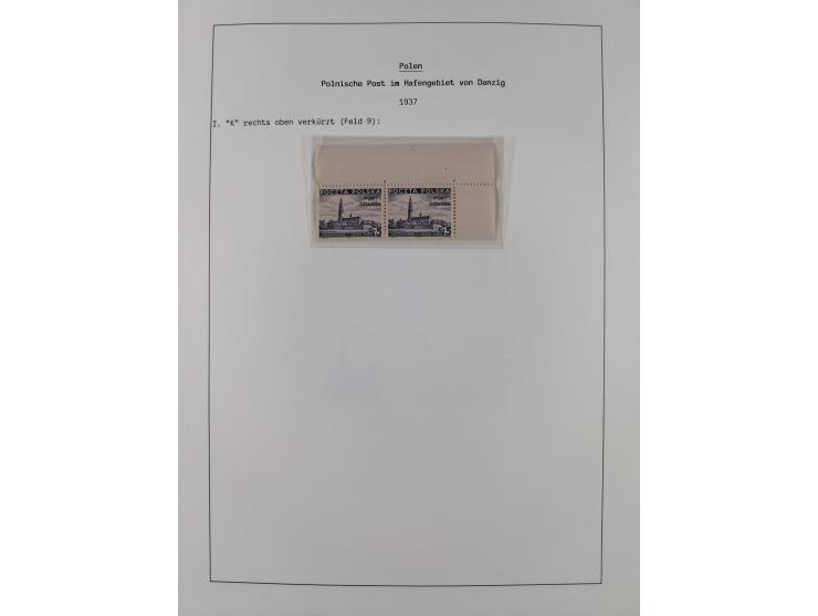 1920/39, meist postfrische Sammlungen Danzig inkl. Porto und Port Gdansk mit u.a. Mi.-Nr. P. I/I postfrisch (FB Soecknick BPP