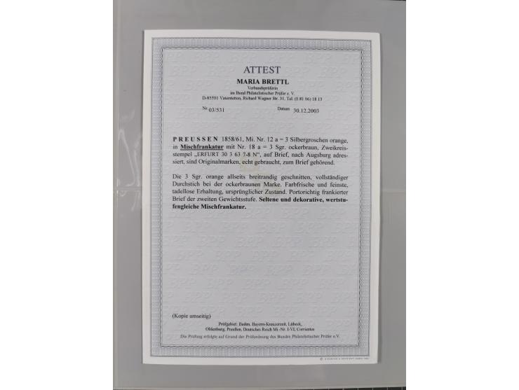 1850/67 (ca.), 37 Briefe und Ganzsachen sowie zwei Vorderseiten, fast ausschließlich Auslands-Frankaturen nach Belgien, Dänem