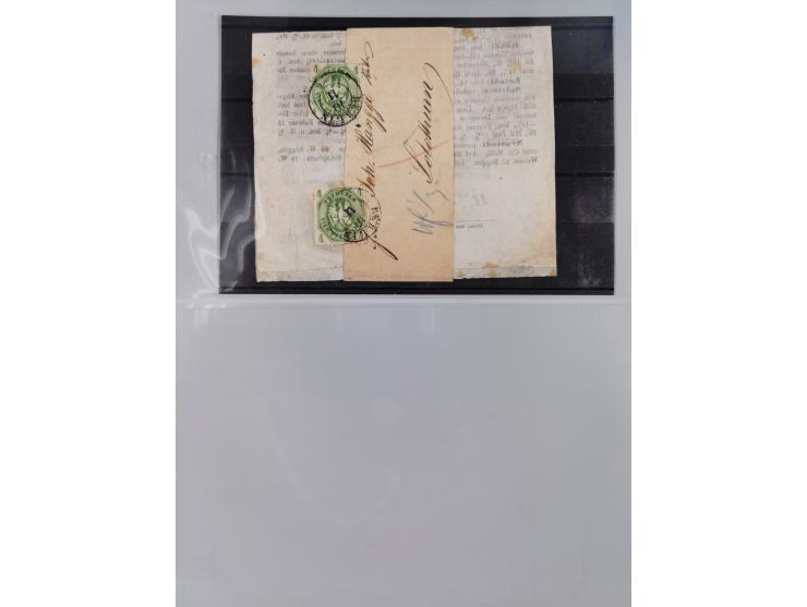 1850/67 (ca.), 37 Briefe und Ganzsachen sowie zwei Vorderseiten, fast ausschließlich Auslands-Frankaturen nach Belgien, Dänem