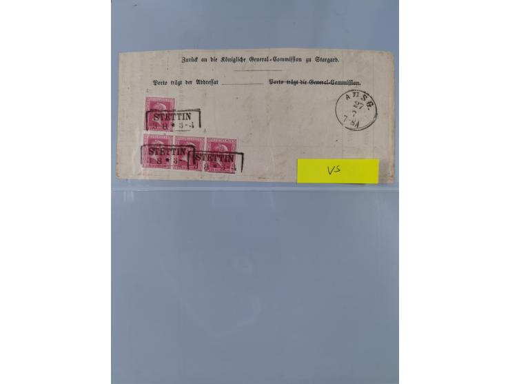 1850/67 (ca.), 37 Briefe und Ganzsachen sowie zwei Vorderseiten, fast ausschließlich Auslands-Frankaturen nach Belgien, Dänem