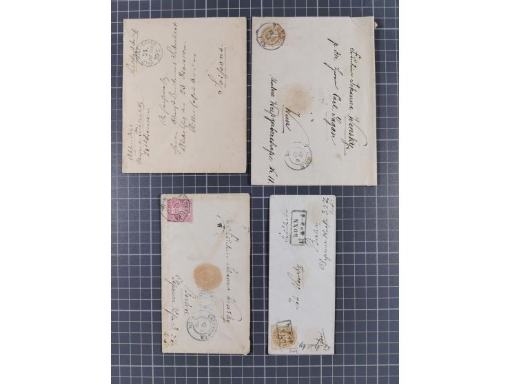 1824/82, ca. 40 Briefe, Karten und Ganzsachen ab Vorphila mit interessanten Stempeln, &nbsp;frankierte Belege mit Destination