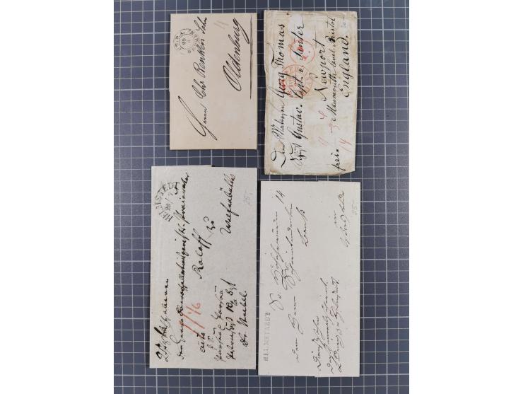 1824/82, ca. 40 Briefe, Karten und Ganzsachen ab Vorphila mit interessanten Stempeln, &nbsp;frankierte Belege mit Destination