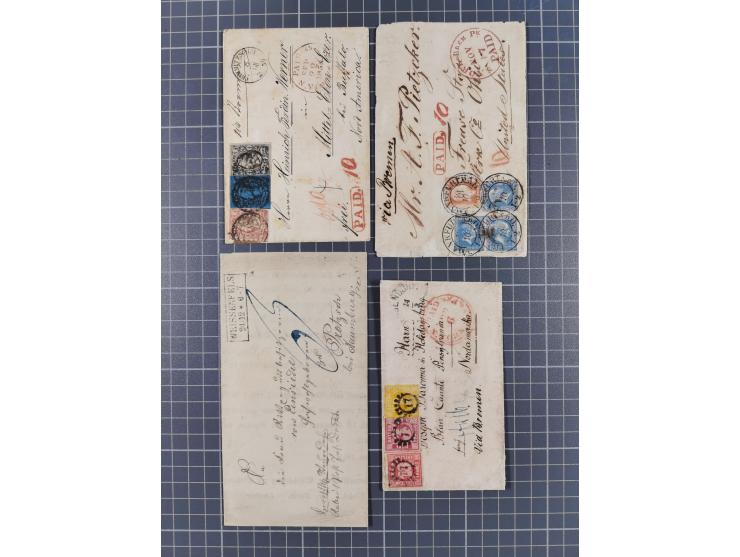 1824/82, ca. 40 Briefe, Karten und Ganzsachen ab Vorphila mit interessanten Stempeln, &nbsp;frankierte Belege mit Destination