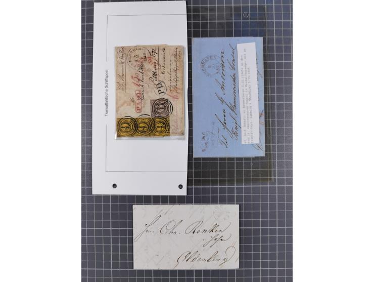 1824/82, ca. 40 Briefe, Karten und Ganzsachen ab Vorphila mit interessanten Stempeln, &nbsp;frankierte Belege mit Destination