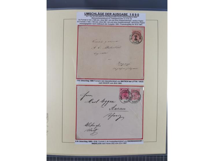 1885/99, umfangreiche Krain Briefsammlung mit über 140 Briefen und Karten, viele Mehrfach- und Mischfrankaturen sowie weitere