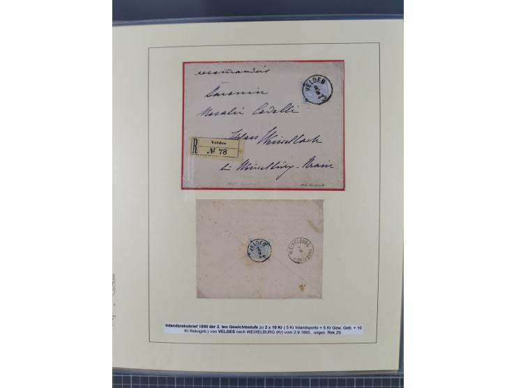 1885/99, umfangreiche Krain Briefsammlung mit über 140 Briefen und Karten, viele Mehrfach- und Mischfrankaturen sowie weitere