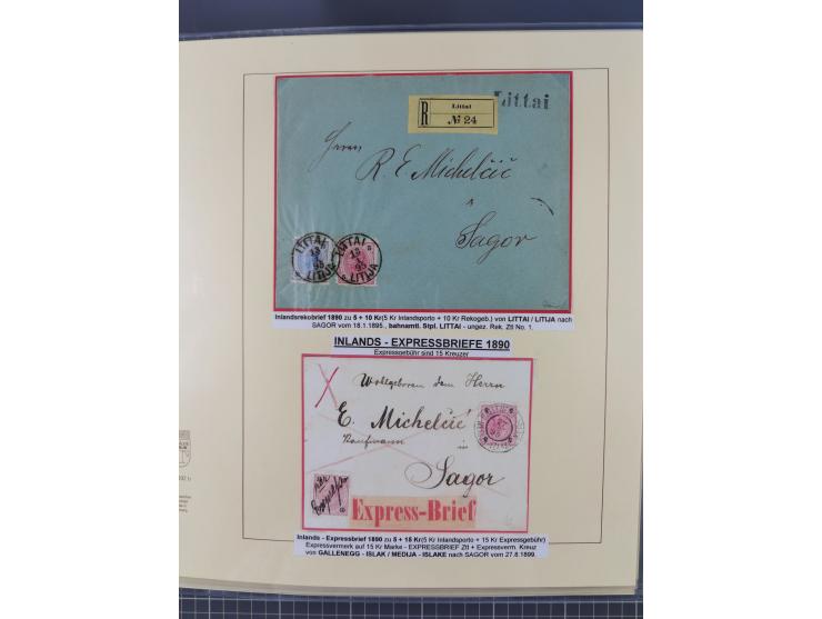 1885/99, umfangreiche Krain Briefsammlung mit über 140 Briefen und Karten, viele Mehrfach- und Mischfrankaturen sowie weitere