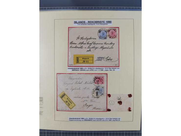 1885/99, umfangreiche Krain Briefsammlung mit über 140 Briefen und Karten, viele Mehrfach- und Mischfrankaturen sowie weitere