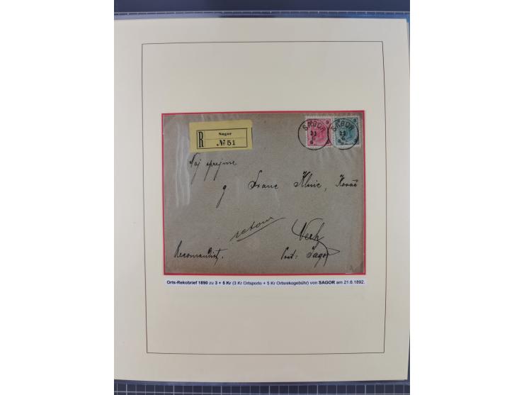 1885/99, umfangreiche Krain Briefsammlung mit über 140 Briefen und Karten, viele Mehrfach- und Mischfrankaturen sowie weitere