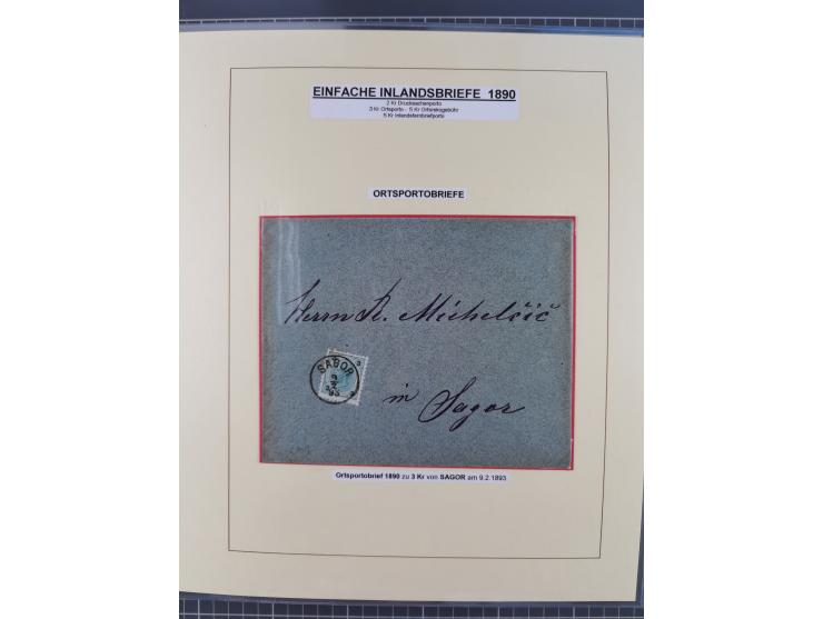1885/99, umfangreiche Krain Briefsammlung mit über 140 Briefen und Karten, viele Mehrfach- und Mischfrankaturen sowie weitere
