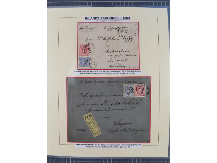 1885/99, umfangreiche Krain Briefsammlung mit über 140 Briefen und Karten, viele Mehrfach- und Mischfrankaturen sowie weitere