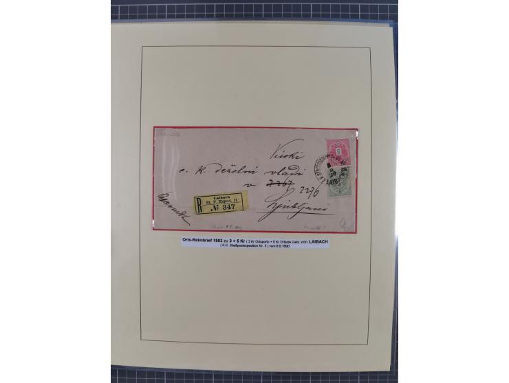 1885/99, umfangreiche Krain Briefsammlung mit über 140 Briefen und Karten, viele Mehrfach- und Mischfrankaturen sowie weitere