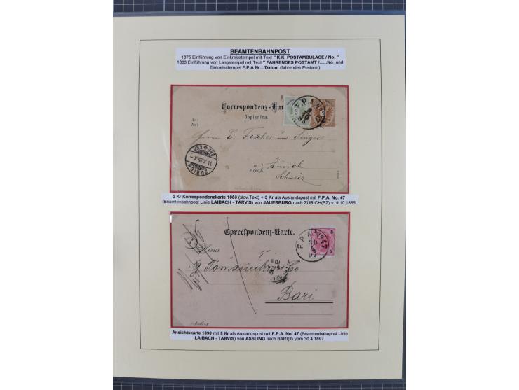 1885/99, umfangreiche Krain Briefsammlung mit über 140 Briefen und Karten, viele Mehrfach- und Mischfrankaturen sowie weitere