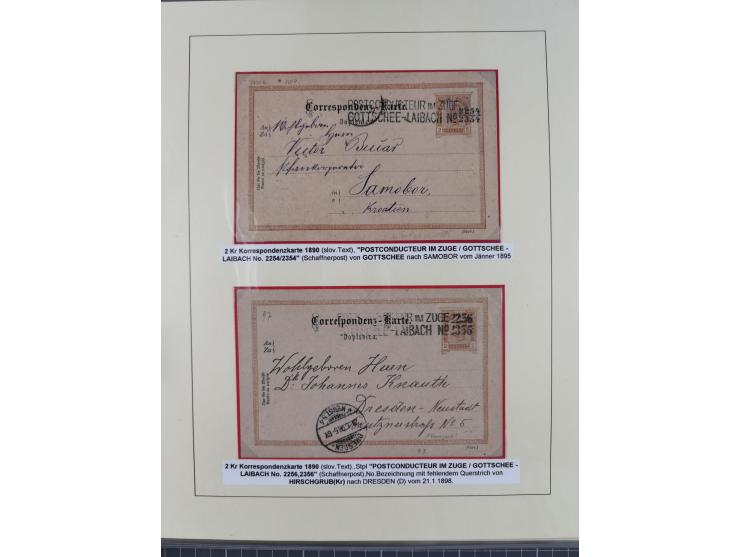1885/99, umfangreiche Krain Briefsammlung mit über 140 Briefen und Karten, viele Mehrfach- und Mischfrankaturen sowie weitere