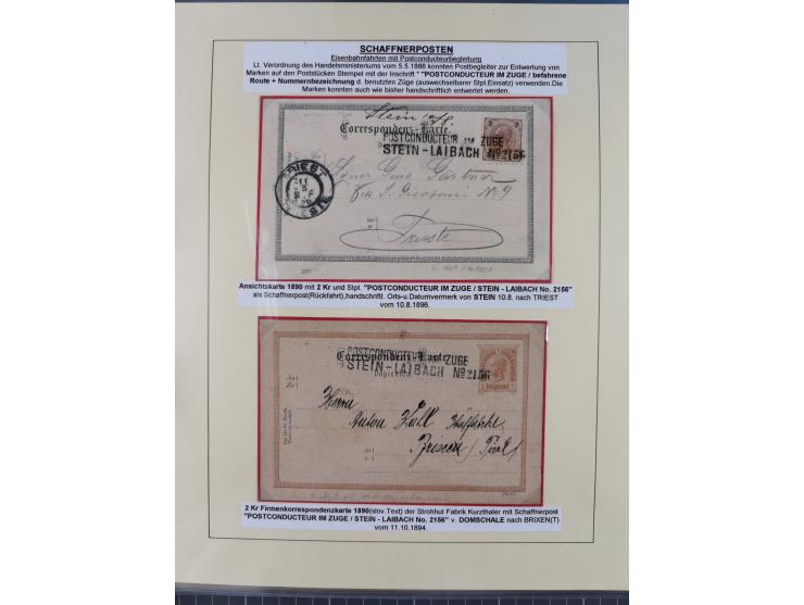 1885/99, umfangreiche Krain Briefsammlung mit über 140 Briefen und Karten, viele Mehrfach- und Mischfrankaturen sowie weitere
