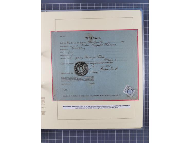 1885/99, umfangreiche Krain Briefsammlung mit über 140 Briefen und Karten, viele Mehrfach- und Mischfrankaturen sowie weitere
