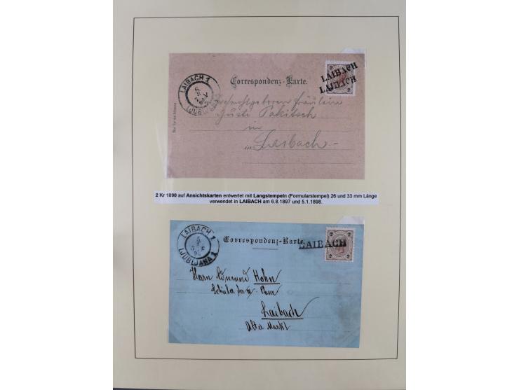 1885/99, umfangreiche Krain Briefsammlung mit über 140 Briefen und Karten, viele Mehrfach- und Mischfrankaturen sowie weitere