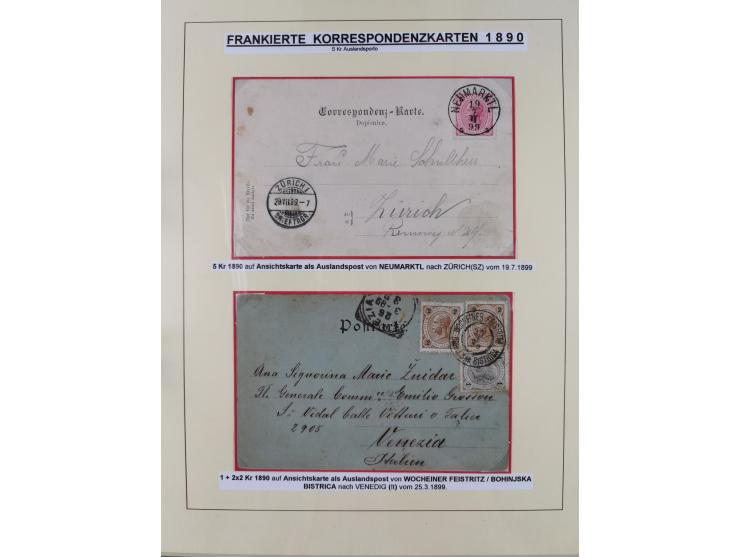 1885/99, umfangreiche Krain Briefsammlung mit über 140 Briefen und Karten, viele Mehrfach- und Mischfrankaturen sowie weitere
