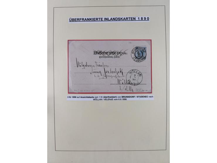 1885/99, umfangreiche Krain Briefsammlung mit über 140 Briefen und Karten, viele Mehrfach- und Mischfrankaturen sowie weitere