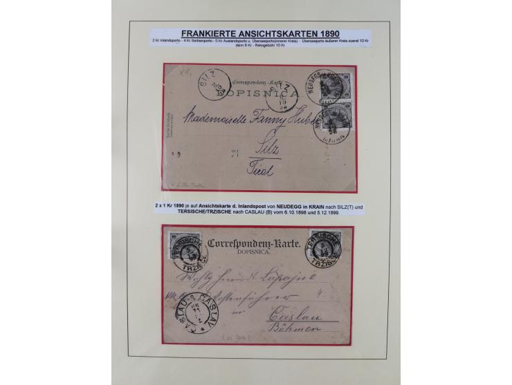 1885/99, umfangreiche Krain Briefsammlung mit über 140 Briefen und Karten, viele Mehrfach- und Mischfrankaturen sowie weitere