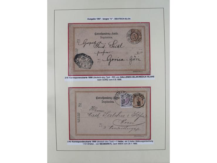 1885/99, umfangreiche Krain Briefsammlung mit über 140 Briefen und Karten, viele Mehrfach- und Mischfrankaturen sowie weitere